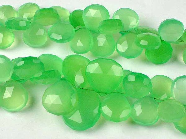 Faceted Green Chalcedony Briolette