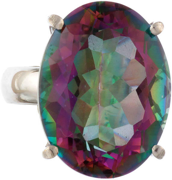 Faceted Mystic Topaz Oval Ring