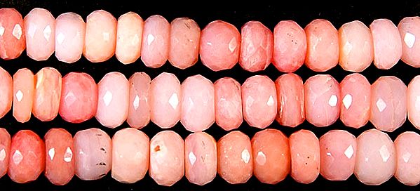 Faceted Pink Opal Rondells