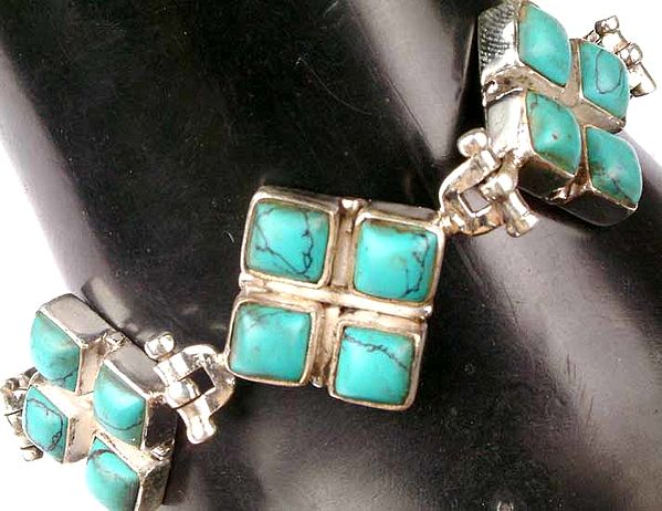 Four Square Bracelet of Turquoise