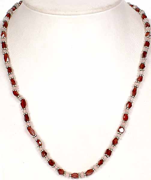 Garnet and Rose Quartz Necklace