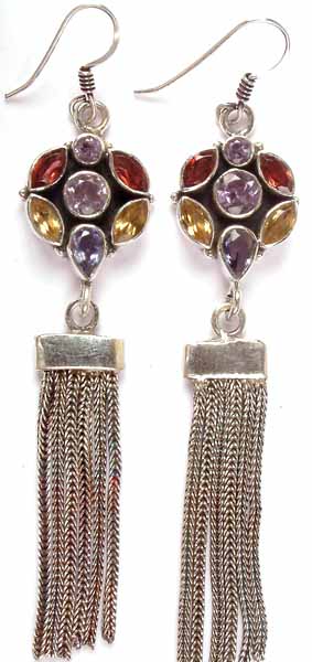 Gemstone Earrings with Cascade