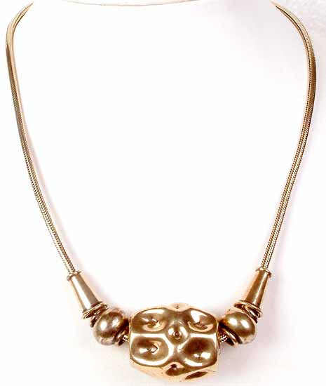Gold Plated Drum Necklace
