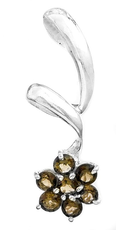 Flower Pendant with Faceted Gems | Peridot Pendants