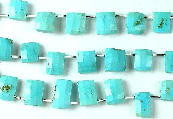 Faceted Turquoise Side Drilled Chewing Gum