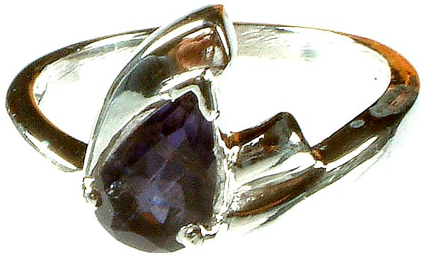 Faceted Iolite Ring