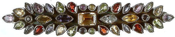 Multi Color Gemstone Hair Clip (Garnet, Amethyst, Peridot, Iolite and Citrine)