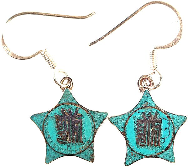 The Ten Powerful Syllables of The Kalachakra Mantra inlay Earrings