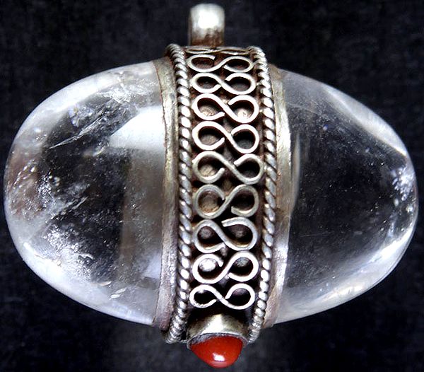 Crystal Pendant with Coral