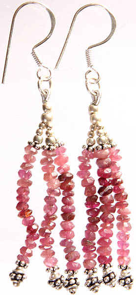 Pink Tourmaline Israel Cut Shower Earrings
