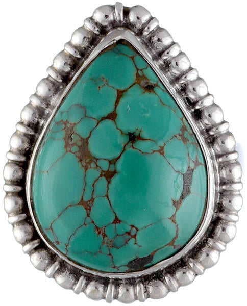 Tibetan Turquoise Pear-Shape Ring
