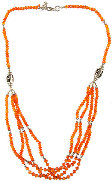 Faceted Carnelian Beaded Necklace