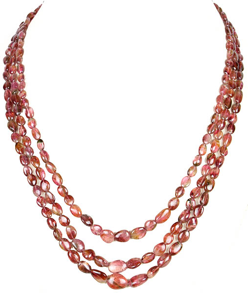 Pink Tourmaline Three-strand Necklace
