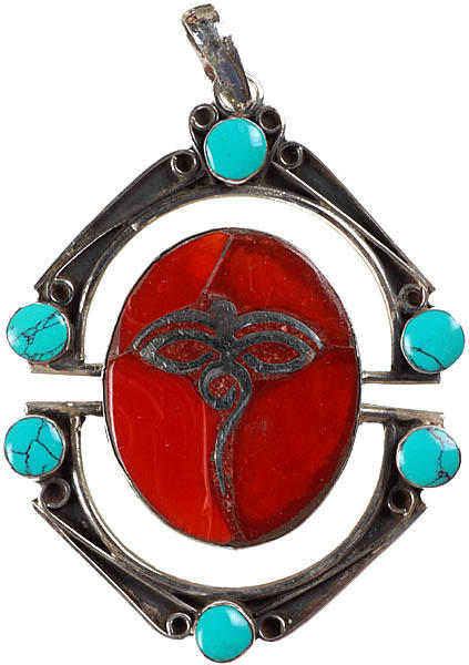 Svayambhunath Eyes Inlay Pendant
