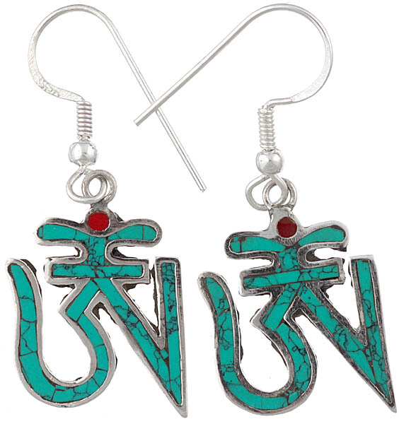 Inlay Tibetan OM Earrings