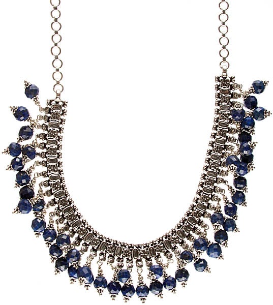Faceted Dangling Lapis Lazuli Necklace