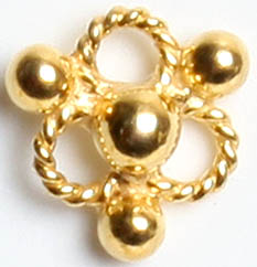 Four Grains Gold Nose Pin with Knotted Rope