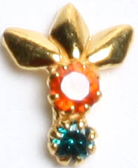 Multi-color CZ Gold Nose Pin