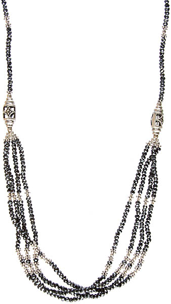 Faceted Hematite Four-Strand Necklace