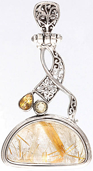 Rutilated and Citrine Pendant