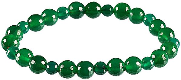 Faceted Green Onyx Stretch Bracelet