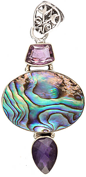 Abalone and Amethyst Pendant