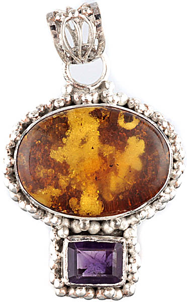 Amber and Amethyst Pendant