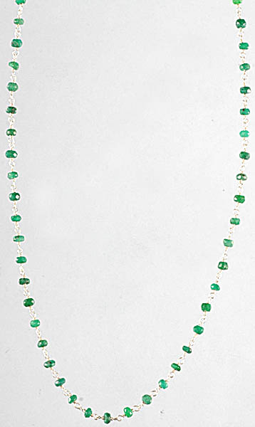 Faceted Emerald Chain Necklace
