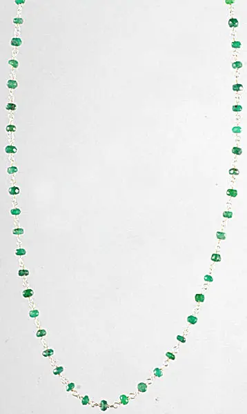Faceted Emerald Chain Necklace
