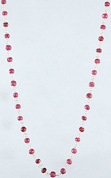 Faceted Ruby Beaded Necklace