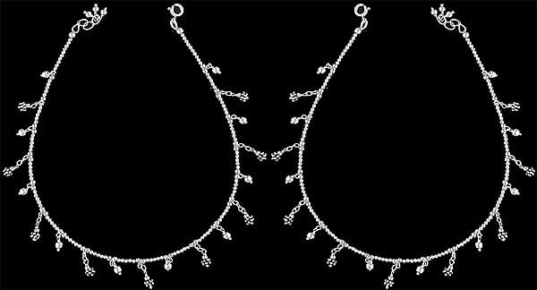 Sterling Anklets with Dangles (Price Per Pair)