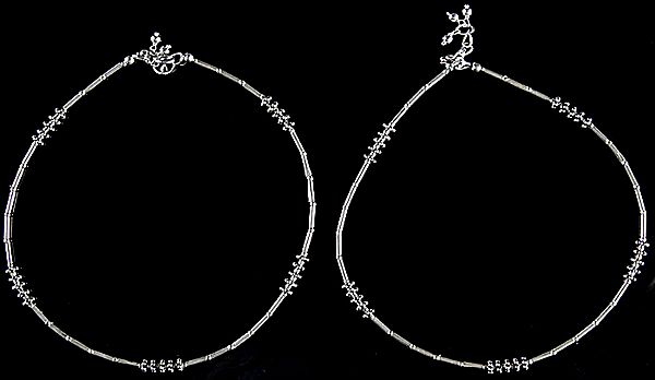 Sterling Beaded Anklets (Price Per Pair)