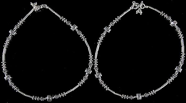 Sterling Beaded Fine Anklets (Price Per Pair)