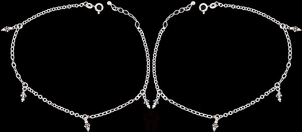 Sterling Chain Anklets (Price Per Pair)