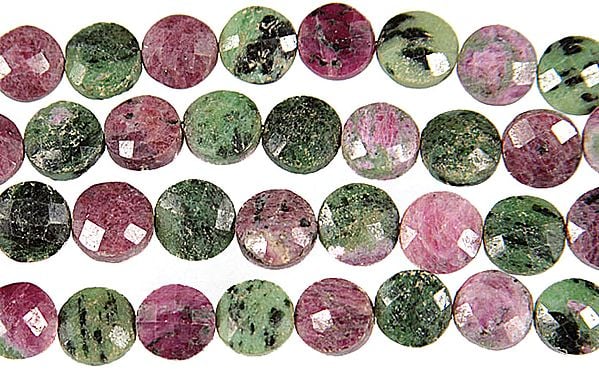 Faceted Ruby Zoisite Buttons