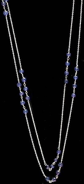Faceted Iolite Chain Necklace