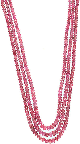Three Strand Faceted Ruby Necklace
