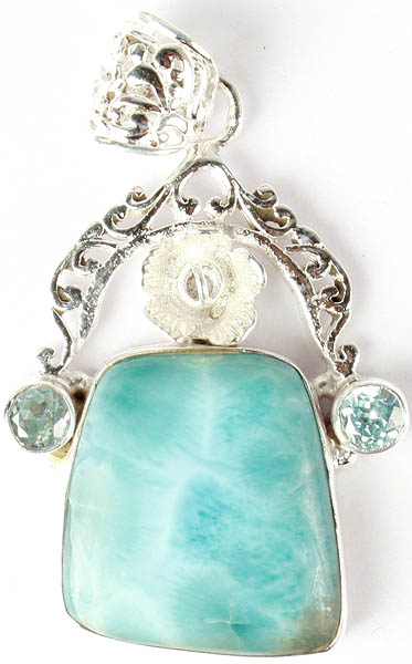 Larimar Pendant with Faceted Twin BT