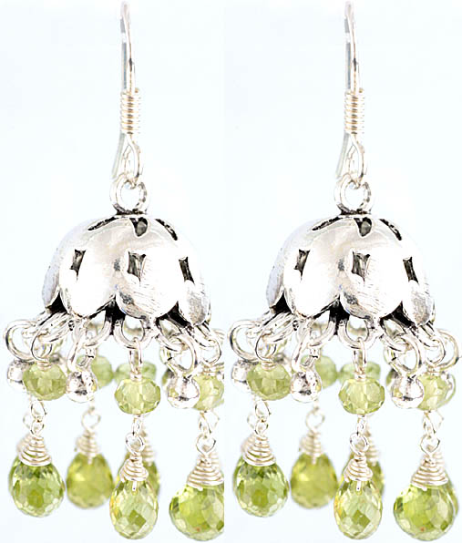 Faceted Peridot Umbrella Chandeliers