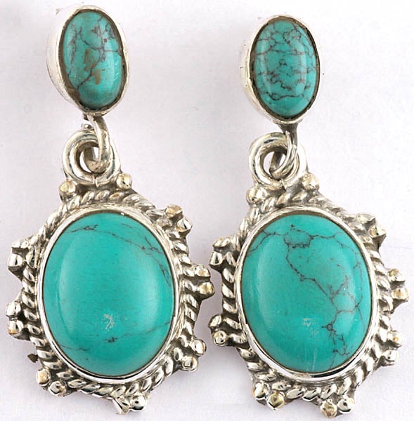 Spider's Web Turquoise Earrings