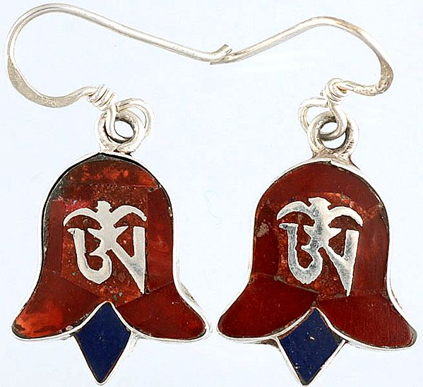 Tibetan Om (AUM) Inlay Earrings