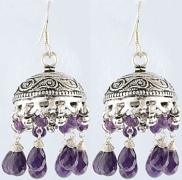 Handcrafted Faceted Amethyst Umbrella Chandeliers