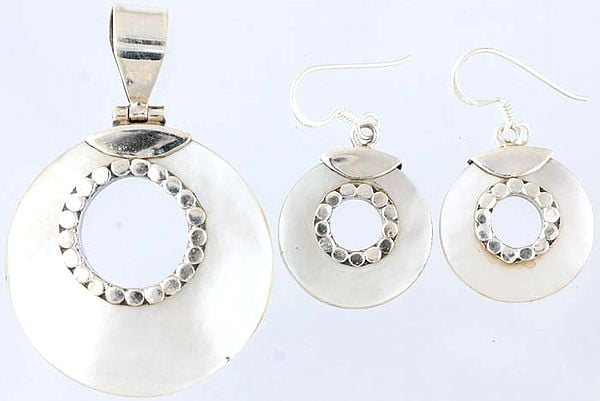 MOP Pendant with Earrings Set | Sterling Silver Jewellery