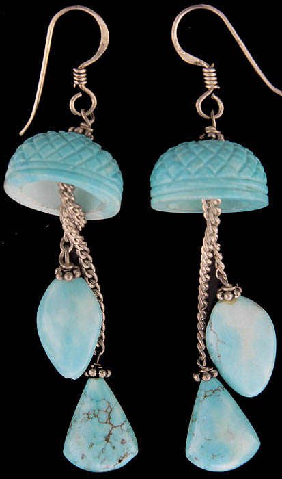 Carved Turquoise Chandeliers