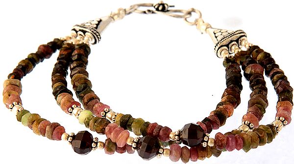 Faceted Tourmaline Bracelet with Black Onyx