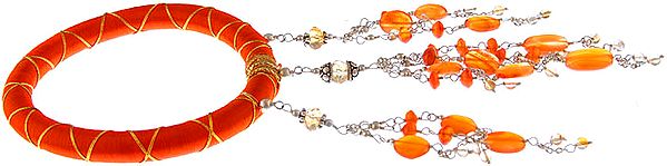 Rajasthani Ethnic Bracelet with Cord and Dangles
