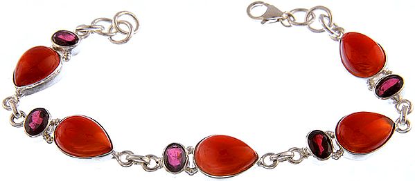 Carnelian Bracelet with Garnet