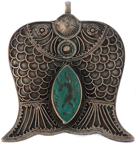 Twin Fish Turquoise Pendant from Afghanistan