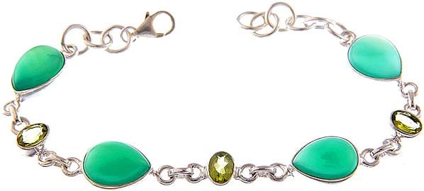 Green Onyx Bracelet with Peridot