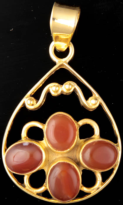 Carnelian Gold Plated Pendant